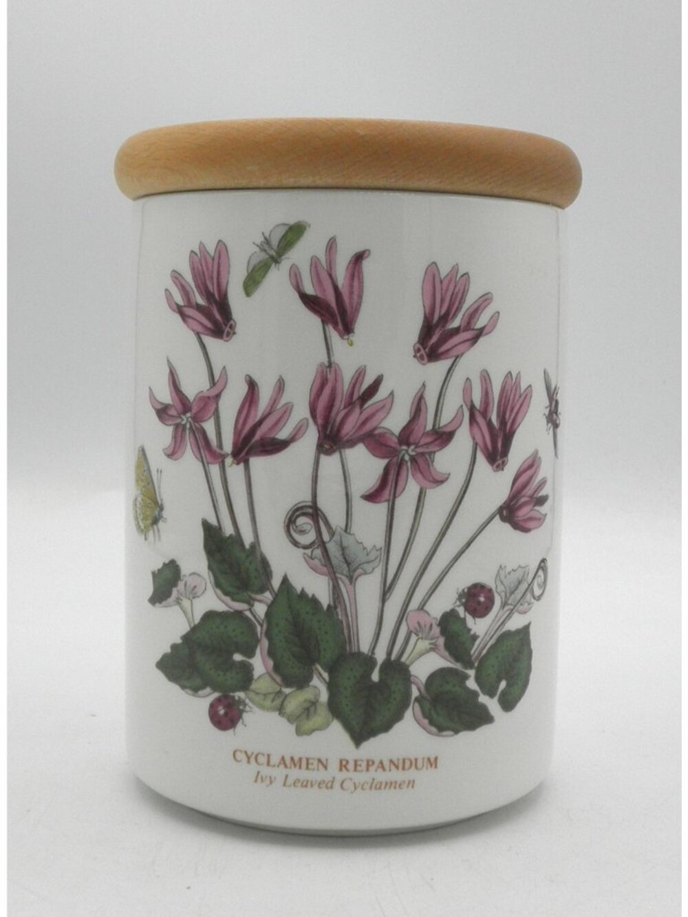 Portmeirion Botanic Garden 5 In. Storage Jar with Lid Ivy Leaved Cyclamen PRTBOG